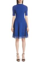 Women's Lela Rose Lace Hem Fit & Flare Dress - Blue