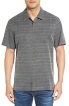 Men's Tommy Bahama 'geo-rific Jacquard' Original Fit Silk Camp Shirt - Black