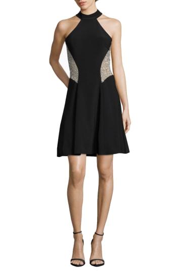 Women's Xscape Beaded Back Cocktail Dress - Black