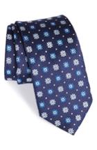 Men's Eton Floral Medallion Silk Tie, Size - Blue