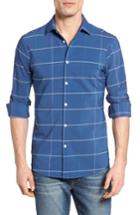 Men's Mizzen+main Chesapeake Windowpane Performance Sport Shirt - Blue