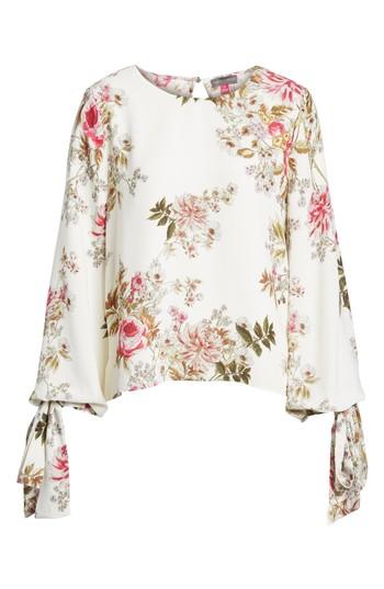 Women's Vince Camuto Tie Cuff Bubble Sleeve Top - White