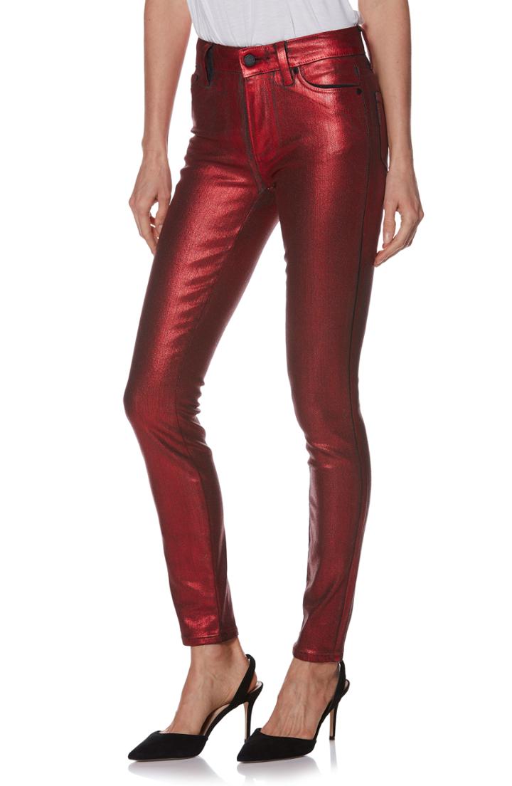Women's Paige Hoxton High Waist Ultra Skinny Jeans - Red