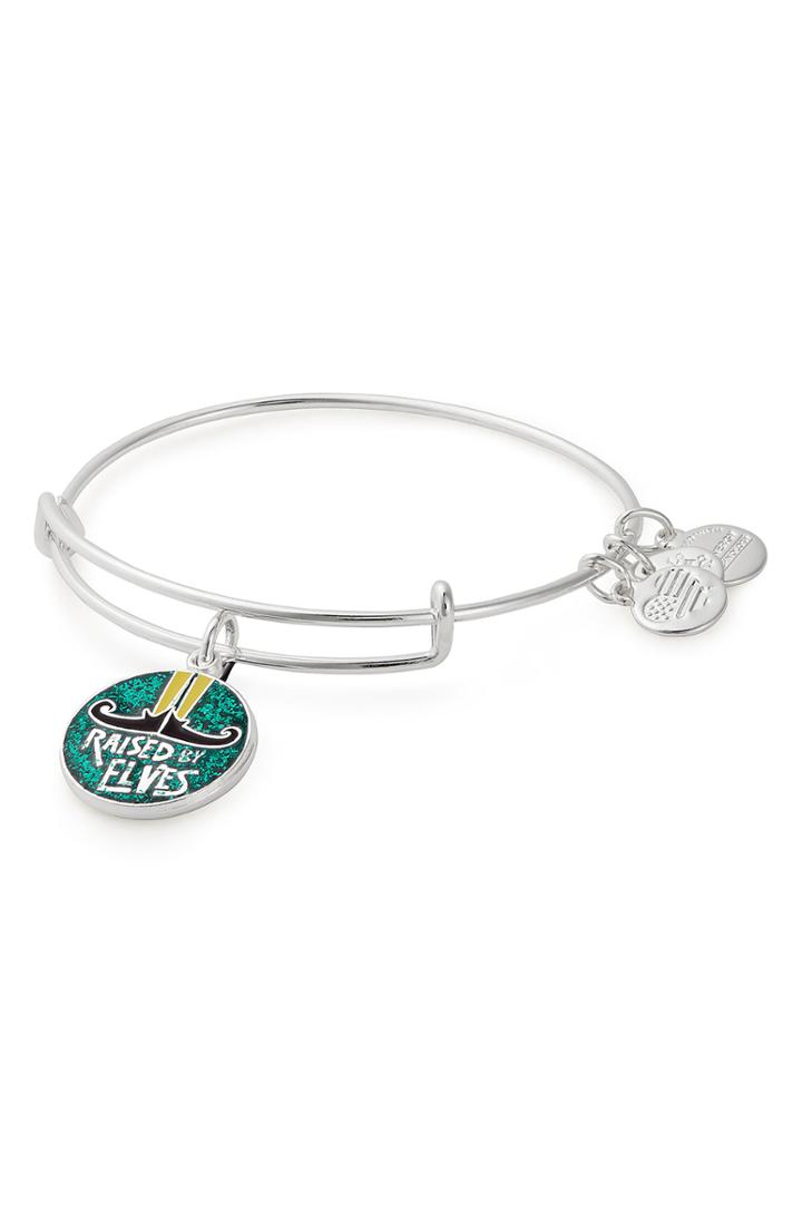 Women's Alex And Ani 'elf' Raised By Elves Adjustable Wire Bangle