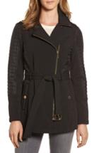 Women's Michael Michael Kors Asymmetrical Zip Coat - Black