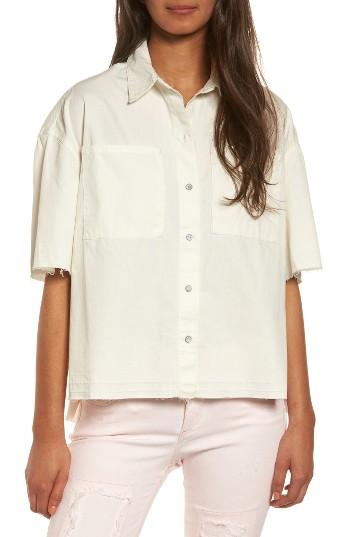 Women's True Religion Brand Jeans Boxy Step Hem Top - White