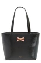 Ted Baker London Small Lamica Patent Leather Shopper - Black