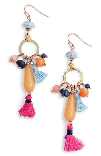 Women's Nakamol Design Stone & Tassel Drop Earrings