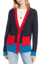 Women's Treasure & Bond Colorblock V-neck Cardigan, Size - Blue