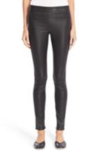 Women's Helmut Lang Stretch Lambskin Leather Leggings - Black