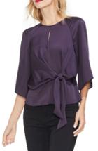 Petite Women's Vince Camuto Tie Front Blouse P - Purple