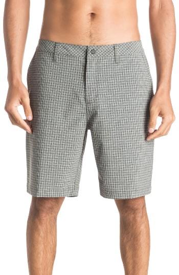 Men's Quiksilver Vagabond Amphibian Plaid Board Shorts - Grey