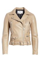 Women's Acne Studios Mock Core Leather Moto Jacket Us / 38 Eu - Beige