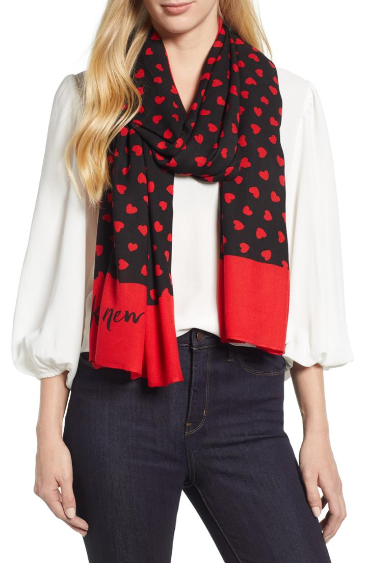 Women's Kate Spade New York Heartbeat Oblong Scarf, Size - Red