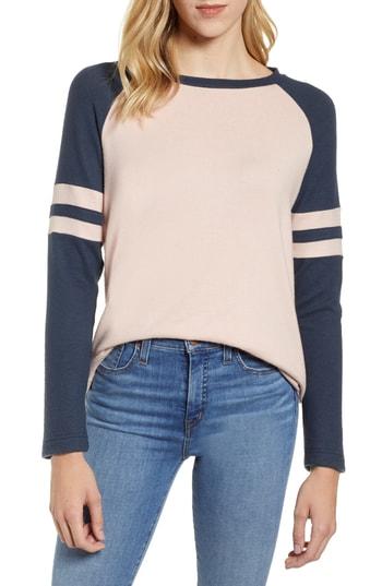 Women's Gibson Cozy Long Sleeve Varsity Top - Pink
