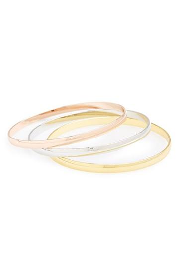 Women's Spring Street Metal Bangles (set Of 3)