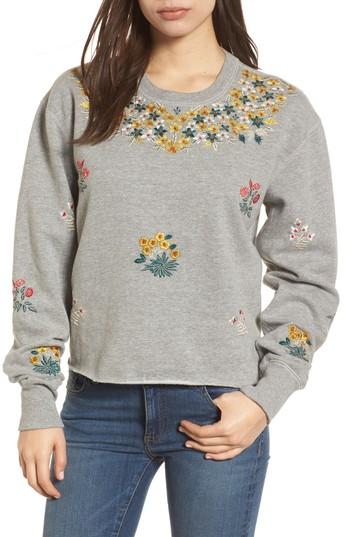 Women's Lucky Brand Floral Gardens Sweatshirt - Grey