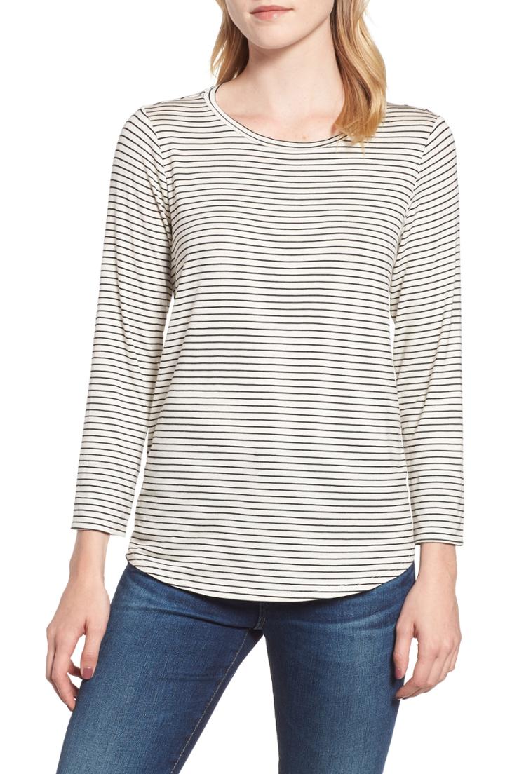 Women's Gibson X Living In Yellow Alice Stripe Jersey Top, Size - Black