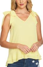 Women's Cece Tie Shoulder Layered Blouse - Yellow