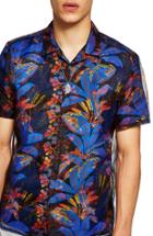 Men's Topman Floral Print & Mesh Classic Fit Shirt