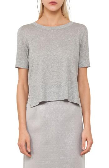 Women's Akris Punto Metallic Short Sleeve Sweater