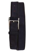 Men's Magnanni Antidifu Wrapped Buckle Suede Belt - Navy