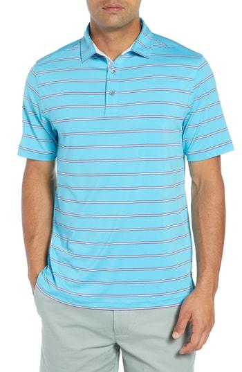 Men's Bobby Jones Ferry Stripe Classic Fit Golf Polo - Blue