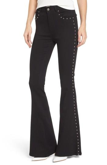 Women's Afrm Stud Flare Jeans - Black