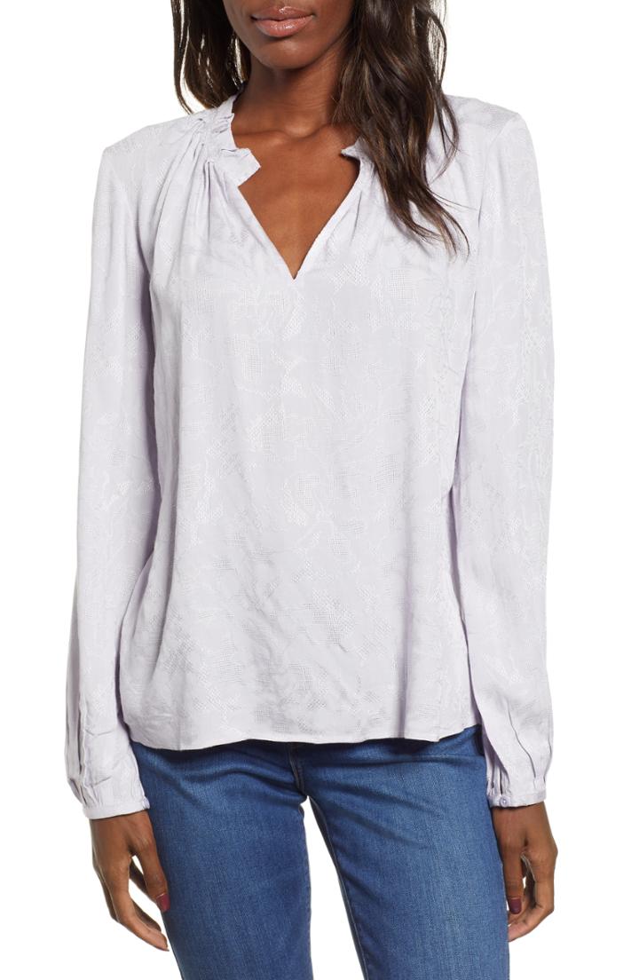 Women's Hinge Floral Jacquard Blouse - Purple