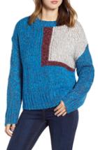 Women's Prima Geometric Pattern Sparkle Sweater - Blue
