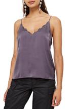 Women's Topshop Satin Camisole Us (fits Like 2-4) - Metallic