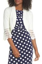 Women's Eliza J Crochet Sleeve Bolero Cardigan - White