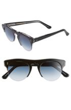 Men's Cutler And Gross 48mm Polarized Browline Sunglasses - Black On Crystal/ Blue