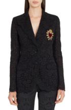Women's Dolce & Gabbana Heart Patch Lace Blazer Us / 42 It - Black