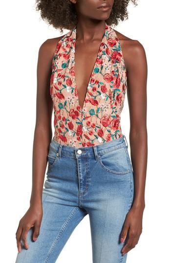 Women's Lovers + Friends Rosalyn Thong Bodysuit - Beige