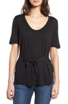 Women's J.crew Side Tie Scoop Neck Tee, Size - Black