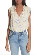 Women's Rebecca Taylor Lemon Rose Silk Top - Yellow