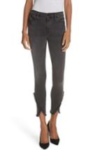 Women's Frame Le High Skinny Asymmetrical Raw Hem Jeans - Grey