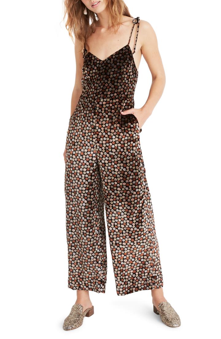 Women's Madewell Thistle Velvet Cami Jumpsuit - Black
