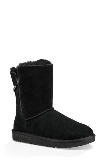 Women's Ugg Classic Sparkle Zip Bootie M - Black