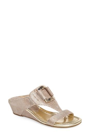 Women's Donald J Pliner Daun Wedge Sandal .5 M - Metallic