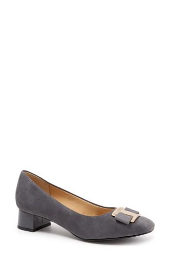 Women's Trotters 'louise' Block Heel Pump .5 N - Grey