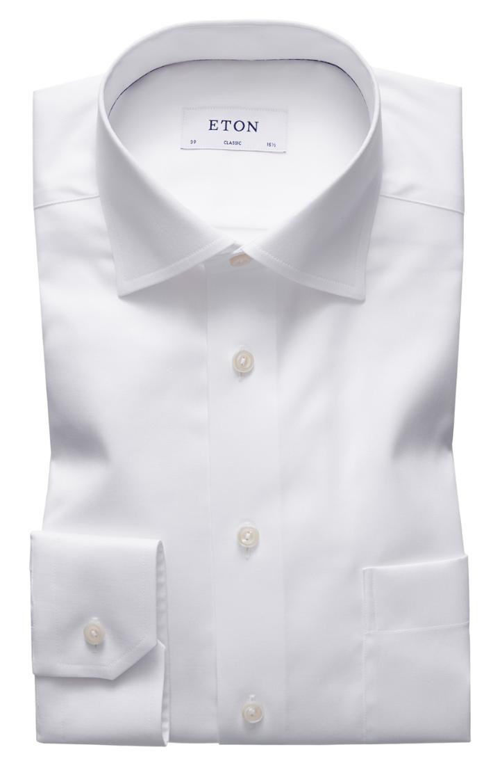 Men's Eton Classic Fit Solid Dress Shirt .5 - White