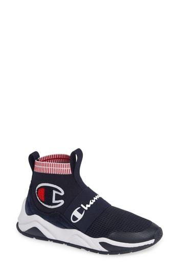 Women's Champion Rally Pro Sock-knit Sneaker M - Blue