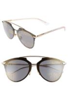 Women's Dior Reflected Prism 63mm Oversize Mirrored Brow Bar Sunglasses - Rose Gold/ Crystal