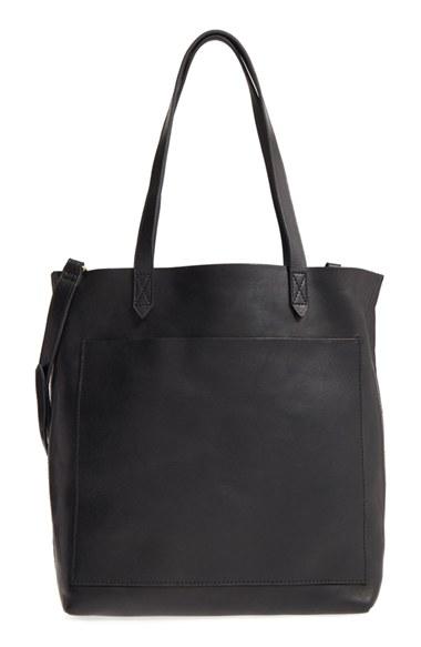 Madewell Medium Leather Transport Tote - Black