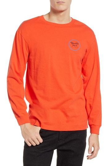 Men's Brixton Wheeler Ii T-shirt - Orange