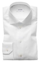 Men's Eton Slim Fit Herringbone Dress Shirt .5 - White