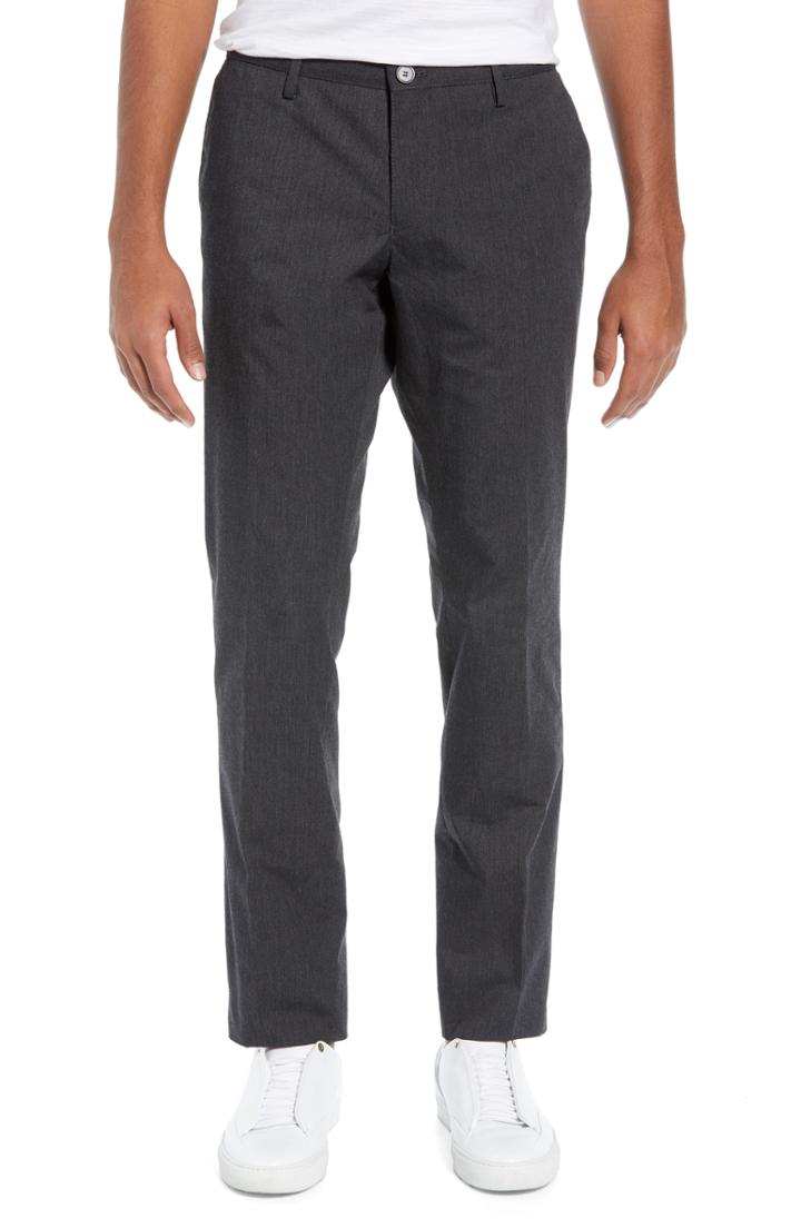 Men's Hugo Stanino Flat Front Corduroy Stretch Cotton Trousers R - Metallic