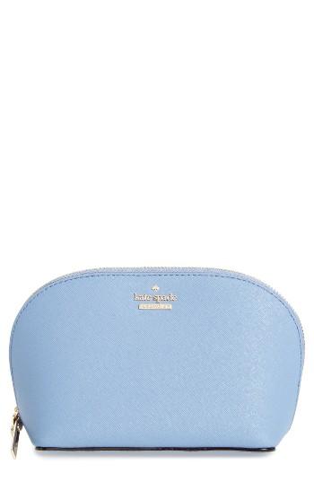 Kate Spade New York Cameron Street - Small Abalene Leather Cosmetics Case, Size - Tile Blue